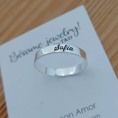 “Nuestra Promesa” Anillos personalizados + box de regalo