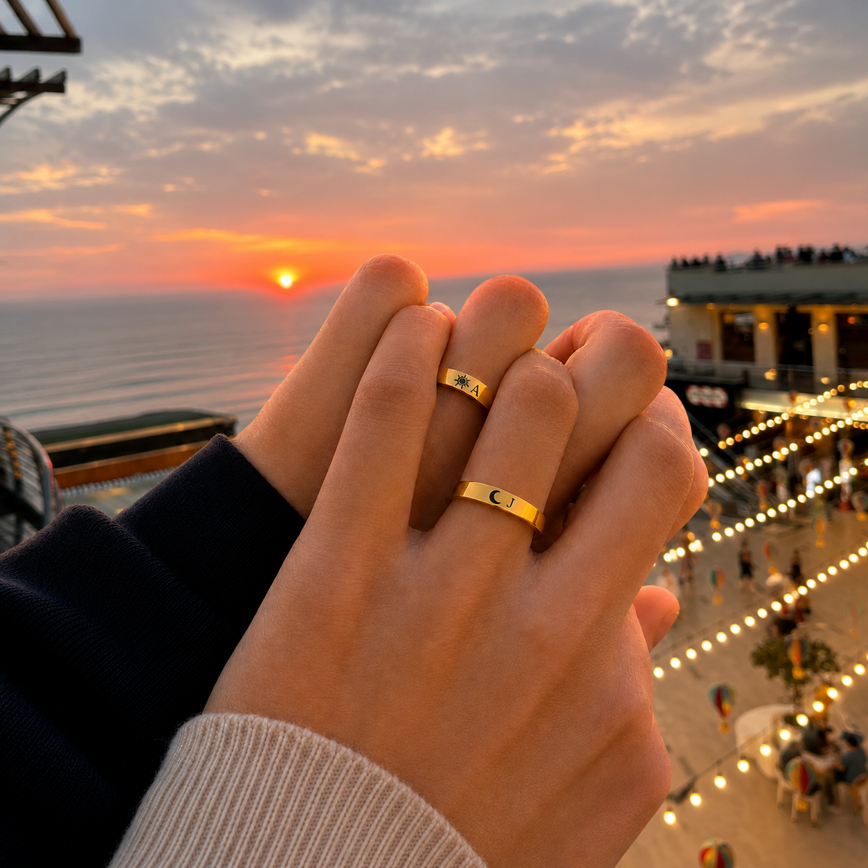 “Nuestra Promesa” Anillos personalizados + box de regalo