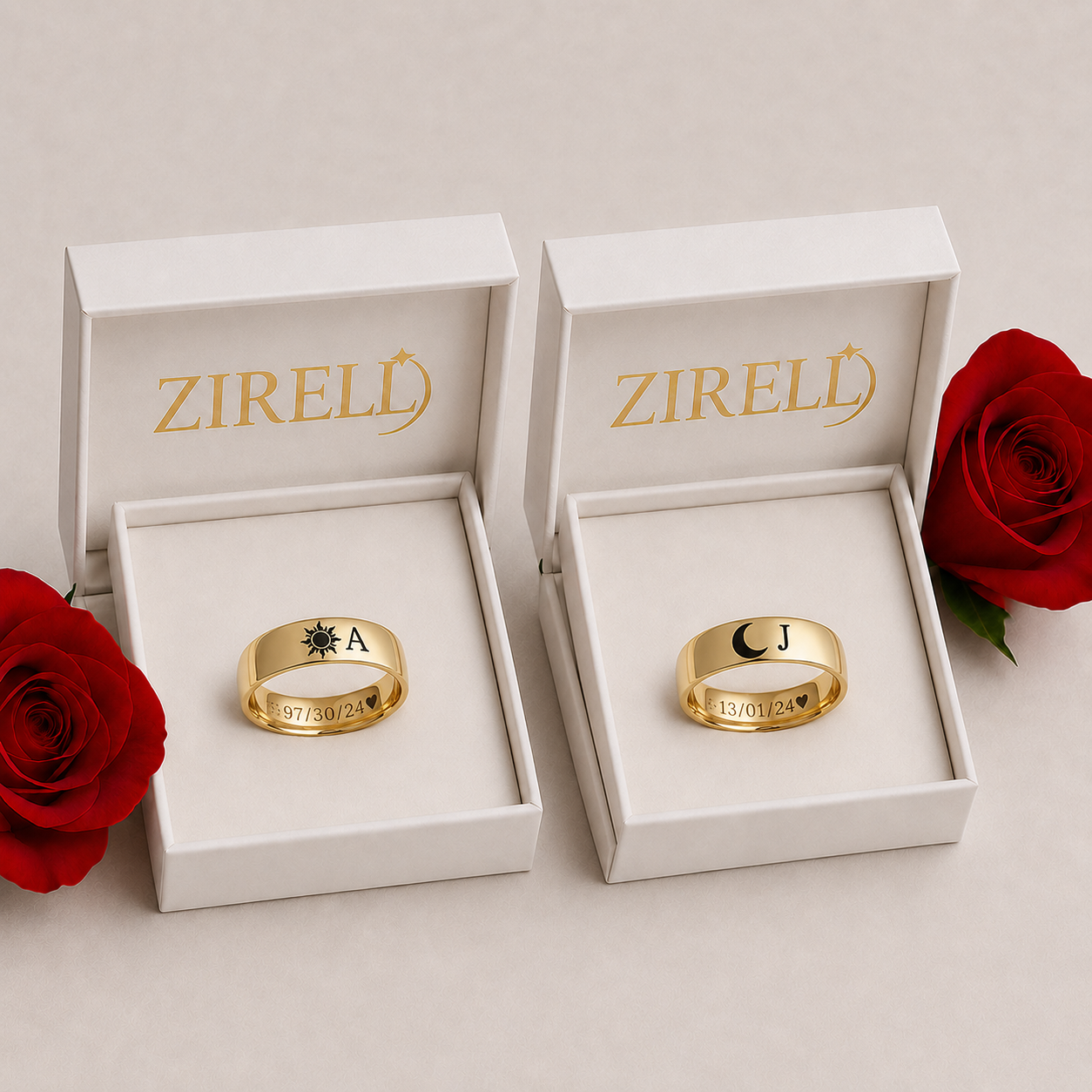 “Nuestra Promesa” Anillos personalizados + box de regalo