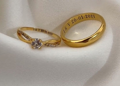 “Nuestra Promesa” Anillos personalizados + box de regalo
